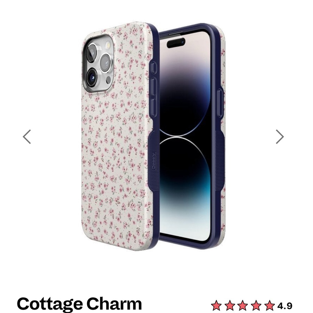 Cottage Charm Floral Phone Case - White and Pink